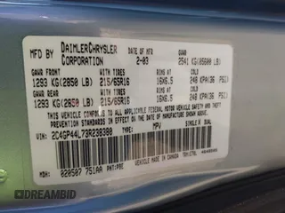 2003 Chrysler Town & Country LX with VIN 2C4GP44L73R238380, listed as a IAAI auction lot 41705420 with 129,225 mi miles and . Bid and sale history available at DreamBid. Image 9.