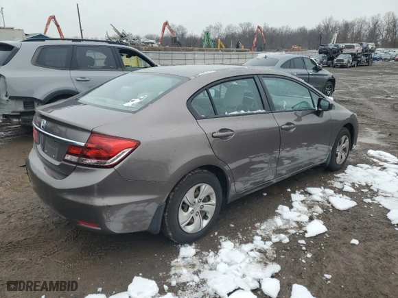 2014 Honda Civic Sedan LX with VIN 19XFB2F58EE226224, listed as a Copart auction lot 45057845 with 118,558 mi miles and Salvage Title. Bid and sale history available at carsss.com. Image 3.