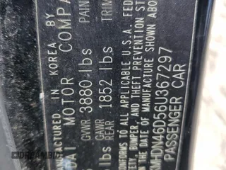 2006 Hyundai Elantra GLS z VIN KMHDN46D56U367297, wystawiony jako Copart lot #54832905 z przebiegiem Nie podano mil oraz Szkoda całkowita • Salvage title. Historia ofert i sprzedaży dostępna na DreamBid. Obrazek 12.