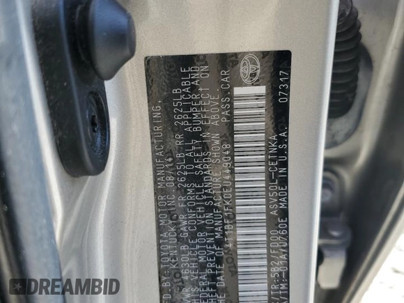 2014 Toyota Camry L with VIN 4T1BF1FK0EU449048, listed as a Copart auction lot 52888325 with 196,781 mi miles and Salvage Title. Bid and sale history available at carsss.com. Image 13.