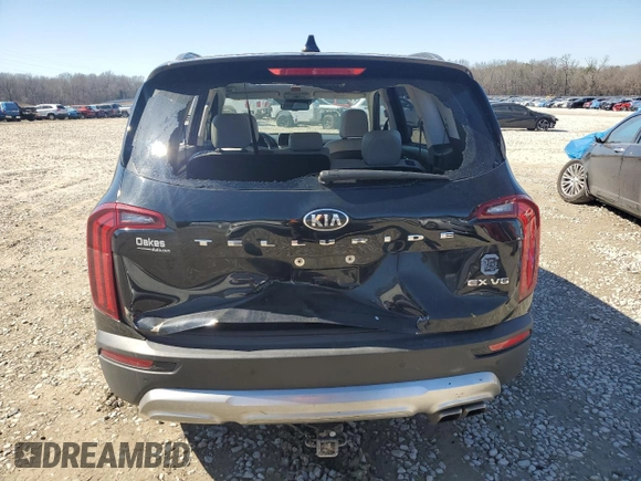 2020 Kia Telluride EX with VIN 5XYP34HC9LG001075, listed as a Copart auction lot 46814085 with 95,428 mi miles and Salvage Title. Bid and sale history available at DreamBid. Image 6.