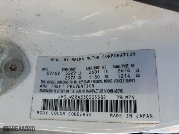 2003 Mazda MPV LX with VIN JM3LW28A330335382, listed as a Copart auction lot 74640944 with 209,833 mi miles and Salvage Title. Bid and sale history available at carsss.com. Image 14.