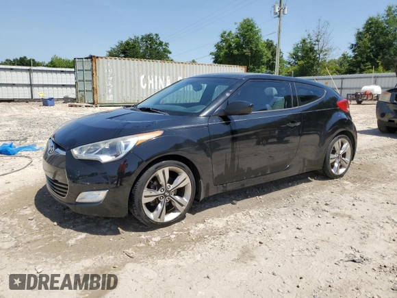 2013 Hyundai Veloster w/Black Int with VIN KMHTC6AD3DU171389, listed as a Copart auction lot 57343135 with 80,572 mi miles and Salvage title. Bid and sale history available at DreamBid. Image 1.