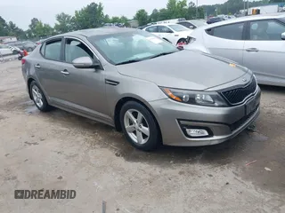 2015 Kia Optima LX with VIN 5XXGM4A73FG380321, listed as a IAAI auction lot 42524294 with 90,953 mi miles and . Bid and sale history available at DreamBid. Image 1.