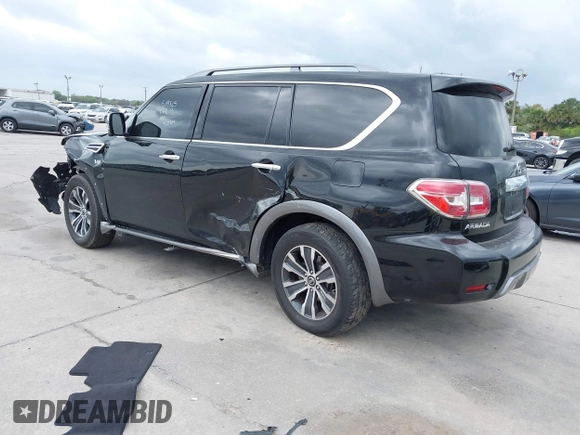 2020 Nissan Armada SL with VIN JN8AY2NC2LX519725, listed as a IAAI auction lot 41728867 with 98,877 mi miles. Bid and sale history available at carsss.com. Image 3.