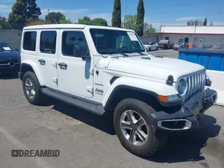 2019 Jeep Wrangler Unlimited Sahara with VIN 1C4HJXENXKW684942, listed as a IAAI auction lot 42021869 with 55,137 mi miles and . Bid and sale history available at DreamBid. Image 1.