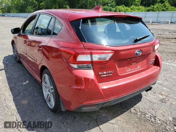 2018 Subaru Impreza Sport with VIN 4S3GTAK68J3739601, listed as a Copart auction lot 54931392 with 0 mi miles. Bid and sale history available at carsss.com. Image 3.