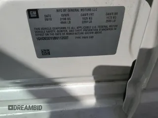 2011 Cadillac CTS Luxury with VIN 1G6DE5EY9B0112607, listed as a Copart auction lot 46116105 with 65,524 mi miles and Salvage Title. Bid and sale history available at DreamBid. Image 12.