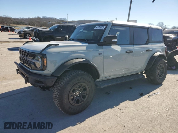 2024 Ford Bronco Wildtrak z VIN 1FMEE2BP6RLA70218, wystawiony jako Copart lot #41918605 z przebiegiem 3 782 mil mil oraz Szkoda całkowita • Salvage title. Historia ofert i sprzedaży dostępna na DreamBid. Obrazek 1.