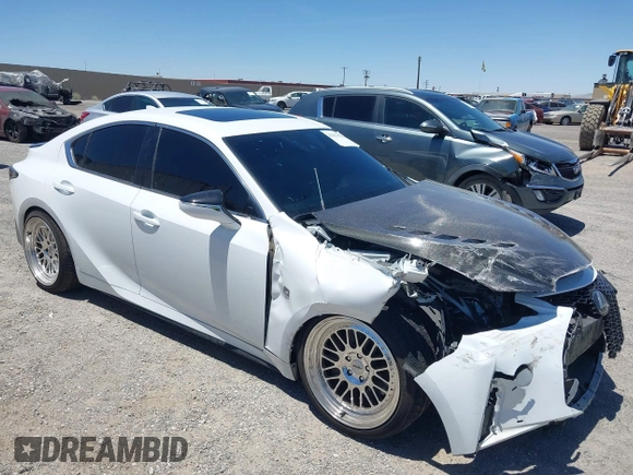 2023 Lexus IS 350 F Sport with VIN JTHGZ1B26P5071160, listed as a IAAI auction lot 42513194 with 43,539 mi miles and . Bid and sale history available at DreamBid. Image 1.