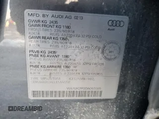 2013 Audi Q5 Premium z VIN WA1LFCFP2DA063385, wystawiony jako Copart lot #86151084 z przebiegiem 214 452 mil mil oraz Czysty tytuł • Clean title. Historia ofert i sprzedaży dostępna na DreamBid. Obrazek 13.