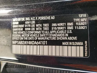 2019 Porsche Cayenne S z VIN WP1AB2AY4KDA64101, wystawiony jako Copart lot #36533063 z przebiegiem Nie podano mil oraz . Historia ofert i sprzedaży dostępna na DreamBid. Obrazek 13.