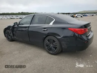 2014 Infiniti Q50 Premium with VIN JN1BV7AP8EM684524, listed as a Copart auction lot 59286115 with 105,107 mi miles and Salvage title. Bid and sale history available at DreamBid. Image 2.