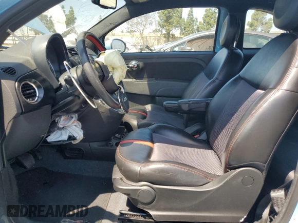 2015 FIAT 500e with VIN 3C3CFFGEXFT732572, listed as a Copart auction lot 56031635 with 65,073 mi miles and Clean title. Bid and sale history available at DreamBid. Image 7.