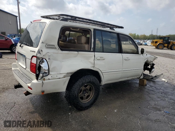2001 Lexus LX 470 with VIN JTJHT00W913507524, listed as a Copart auction lot 51601785 with 171,779 mi miles and Salvage Title. Bid and sale history available at carsss.com. Image 3.