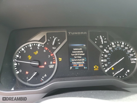 2025 Toyota Tundra 4WD SR with VIN 5TFLA5DB0SX246981, listed as a Copart auction lot 52457275 with 8 mi miles and Salvage Title. Bid and sale history available at carsss.com. Image 9.