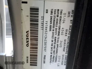 2004 Volvo S60 R with VIN YV1RH52Y342387597, listed as a Copart auction lot 87506725 with 123,733 mi miles and Salvage Title. Bid and sale history available at carsss.com. Image 13.
