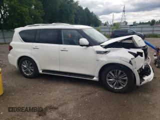 2018 Infiniti QX80 with VIN JN8AZ2NE7J9194411, listed as a Copart auction lot 58327864 with 0 mi miles and Salvage Title. Bid and sale history available at carsss.com. Image 4.