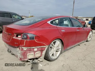 2015 Tesla Model S 85D with VIN 5YJSA1H20FF098488, listed as a Copart auction lot 50399335 with Not Provided miles and Salvage Title. Bid and sale history available at carsss.com. Image 3.