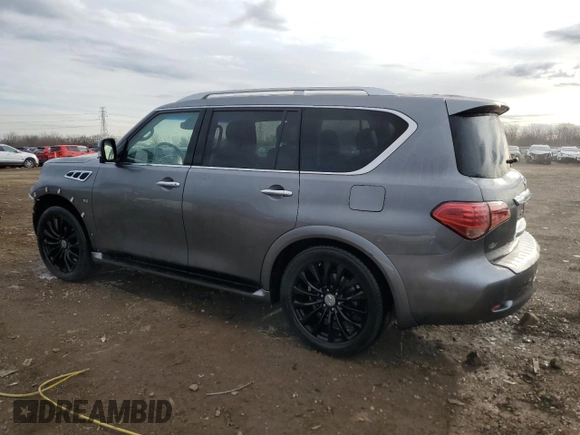 2016 Infiniti QX80 with VIN JN8AZ2NE6G9124049, listed as a Copart auction lot 50209445 with 142,449 mi miles and Salvage Title. Bid and sale history available at carsss.com. Image 2.