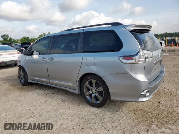 2015 Toyota Sienna SE with VIN 5TDXK3DC0FS636468, listed as a Copart auction lot 60164835 with 146,390 mi miles and Salvage title. Bid and sale history available at DreamBid. Image 2.