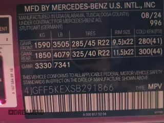 2025 Mercedes-Benz GLS with VIN 4JGFF5KEXSB291866, listed as a IAAI auction lot 41556256 with 4,804 mi miles. Bid and sale history available at carsss.com. Image 9.