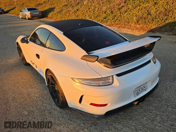 2015 Porsche 911 GT3 with VIN WP0AC2A93FS183928, listed as a Copart auction lot 76354964 with 12,150 mi miles and Salvage Title. Bid and sale history available at DreamBid. Image 4.
