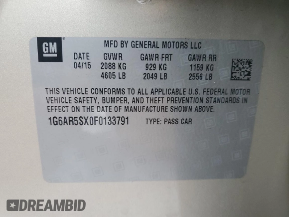 2015 Cadillac CTS Luxury RWD with VIN 1G6AR5SX0F0133791, listed as a Copart auction lot 78243084 with 76,498 mi miles and Salvage Title. Bid and sale history available at DreamBid. Image 13.