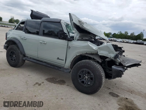 2023 Ford Bronco z VIN 1FMEE5DP1PLB38727, wystawiony jako Copart lot #62945695 z przebiegiem 25 342 mil mil oraz Szkoda całkowita • Salvage title. Historia ofert i sprzedaży dostępna na DreamBid. Obrazek 4.