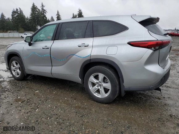 2021 Toyota Highlander L with VIN 5TDBZRBH2MS121847, listed as a Copart auction lot 50075155 with 59,257 mi miles and Salvage Title. Bid and sale history available at carsss.com. Image 2.
