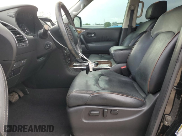 2017 Nissan Armada Platinum with VIN JN8AY2NF9H9302856, listed as a Copart auction lot 60226345 with 116,336 mi miles and Salvage title. Bid and sale history available at DreamBid. Image 7.