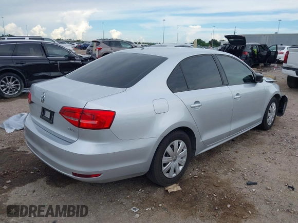 2015 Volkswagen Jetta S with VIN 3VW2K7AJ2FM312911, listed as a IAAI auction lot 42570728 with 94,385 mi miles and . Bid and sale history available at DreamBid. Image 4.