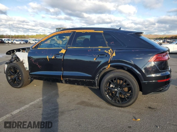 2021 Audi Q8 Premium with VIN WA1AVAF18MD028956, listed as a Copart auction lot 83454874 with 59,401 mi miles and Salvage Title. Bid and sale history available at carsss.com. Image 2.