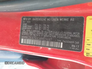 2012 MINI Countryman z VIN WMWZB3C50CWM03467, wystawiony jako IAAI lot #42318106 z przebiegiem 163 289 mil mil oraz . Historia ofert i sprzedaży dostępna na DreamBid. Obrazek 9.