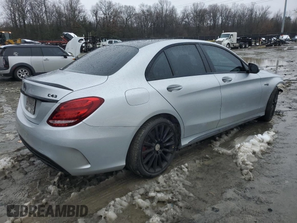 2017 Mercedes-Benz C 43 AMG with VIN 55SWF6EB3HU186733, listed as a Copart auction lot 44679185 with 47,889 mi miles and Salvage Title. Bid and sale history available at DreamBid. Image 3.