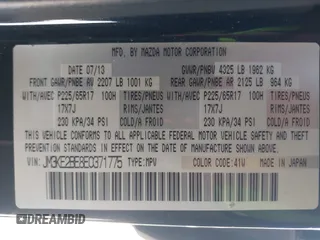 2014 Mazda CX-5 Sport z VIN JM3KE2BE8E0371775, wystawiony jako IAAI lot #42111417 z przebiegiem 150 932 mil mil oraz . Historia ofert i sprzedaży dostępna na DreamBid. Obrazek 9.