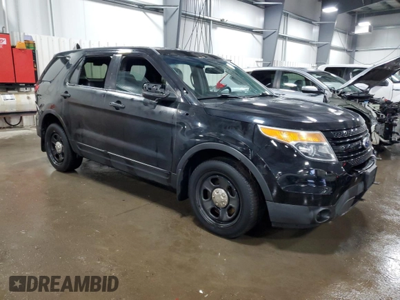2015 Ford Utility Police Interceptor with VIN 1FM5K8AR6FGC52505, listed as a Copart auction lot 61448574 with 0 mi miles and Salvage Title. Bid and sale history available at carsss.com. Image 4.