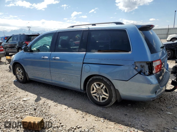 2006 Honda Odyssey EX-L z VIN 5FNRL38686B025733, wystawiony jako Copart lot #57657425 z przebiegiem 214 303 mil mil oraz Szkoda całkowita • Salvage title. Historia ofert i sprzedaży dostępna na DreamBid. Obrazek 2.
