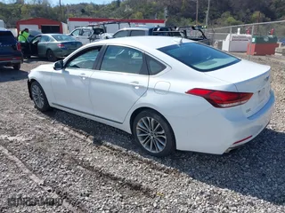 2017 Genesis G80 3.8L with VIN KMHGN4JE3HU166577, listed as a IAAI auction lot 41976937 with 117,635 mi miles. Bid and sale history available at carsss.com. Image 3.