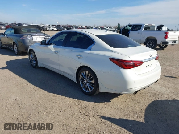 2023 Infiniti Q50 Luxe with VIN JN1EV7BPXPM511389, listed as a IAAI auction lot 41329603 with 28,476 mi miles and . Bid and sale history available at DreamBid. Image 3.