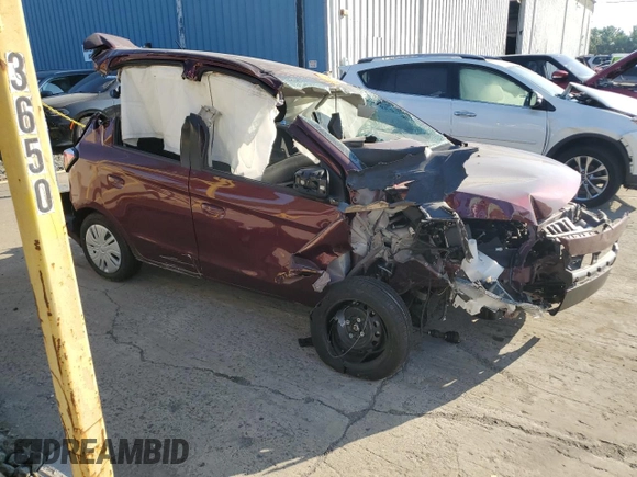 2024 Mitsubishi Mirage ES with VIN ML32AUHJXRH020946, listed as a Copart auction lot 62017295 with Not provided miles and Non repairable. Bid and sale history available at DreamBid. Image 4.