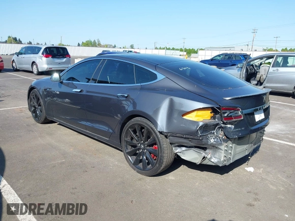 2017 Tesla Model S 100D with VIN 5YJSA1E49HF189008, listed as a IAAI auction lot 42051518 with 49,145 mi miles and . Bid and sale history available at DreamBid. Image 3.