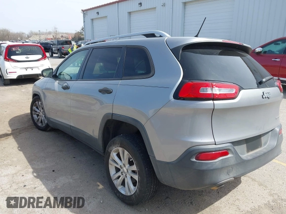2015 Jeep Cherokee Sport with VIN 1C4PJLAB2FW696010, listed as a IAAI auction lot 42032956 with 88,323 mi miles. Bid and sale history available at carsss.com. Image 3.