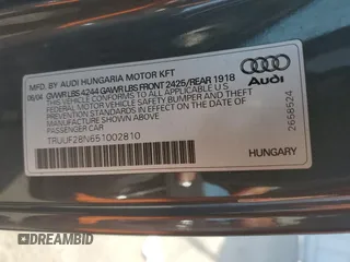 2005 Audi TT with VIN TRUUF28N651002810, listed as a Copart auction lot 87287364 with 126,123 mi miles and Salvage Title. Bid and sale history available at carsss.com. Image 14.