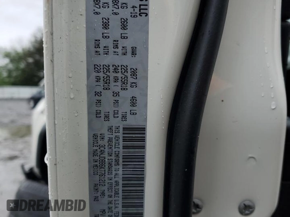 2019 Jeep Compass Latitude with VIN 3C4NJDBB6KT761212, listed as a Copart auction lot 58401705 with Not provided miles and Salvage title. Bid and sale history available at DreamBid. Image 12.