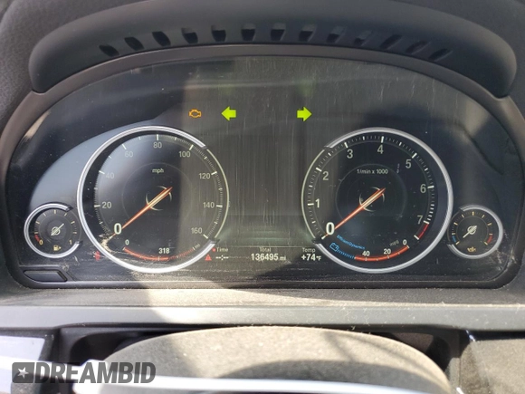 2014 BMW 7 Series 740Li with VIN WBAYE4C57ED137727, listed as a Copart auction lot 51847244 with 136,495 mi miles and Salvage Title. Bid and sale history available at carsss.com. Image 9.