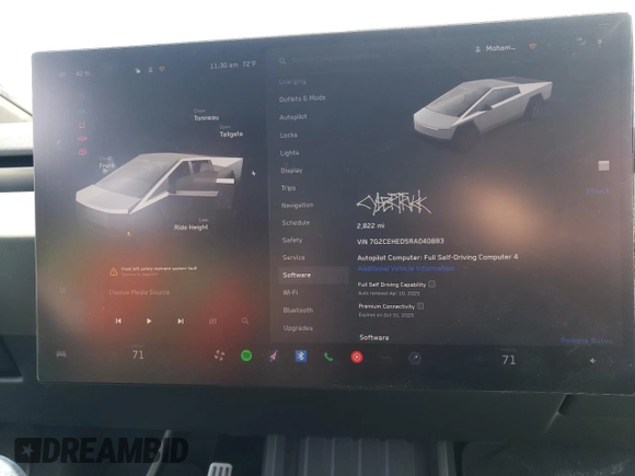 2024 Tesla Cybertruck with VIN 7G2CEHED5RA040883, listed as a Copart auction lot 49793355 with 2,822 mi miles and Salvage Title. Bid and sale history available at carsss.com. Image 9.