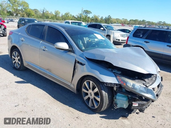 2013 Kia Optima SX with VIN 5XXGR4A66DG182161, listed as a IAAI auction lot 41854763 with 1 mi miles. Bid and sale history available at carsss.com. Image 1.