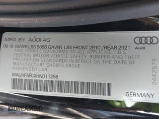 2017 Audi S6 Prestige with VIN WAUHFAFCXHN011298, listed as a IAAI auction lot 41669514 with 77,705 mi miles. Bid and sale history available at carsss.com. Image 9.
