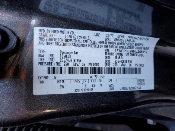 2017 Ford Focus ST with VIN 1FADP3L99HL246117, listed as a Copart auction lot 45668595 with 84,174 mi miles and Salvage Title. Bid and sale history available at carsss.com. Image 14.